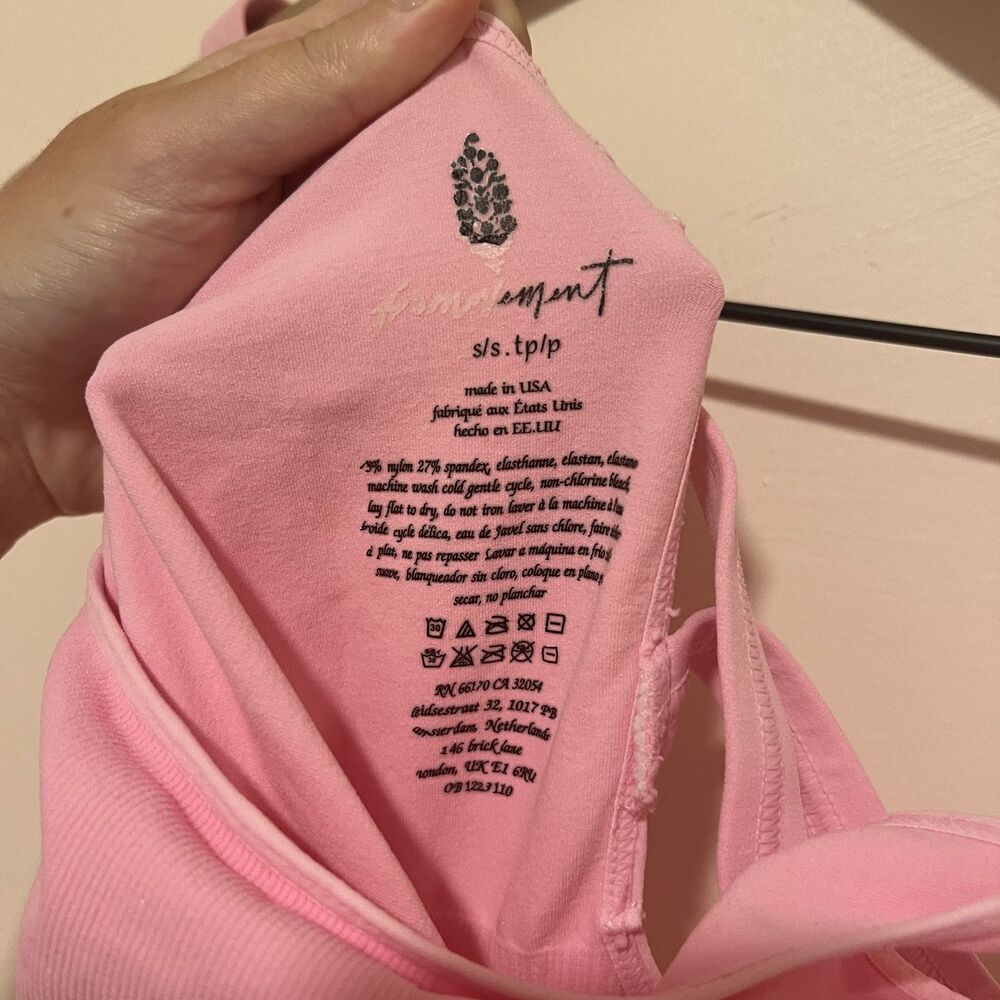 NWT Free People Movement Good Karma Onesie in Cotton Candy Pink Women's XS/S - Picture 10 of 10